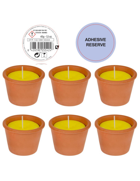CITRONELLA Świeca zapachowa TRAWA CYTRYNOWA LA CASA DE LOS AROMAS 45 g, pakiet 6 szt