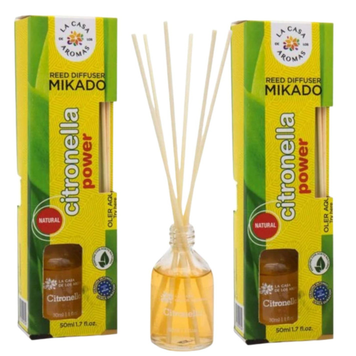 LA CASA DE LOS AROMAS CITRONELLA Patyczki zapachowe TRAWA CYTRYNOWA 50 ml, pakiet 2 szt.