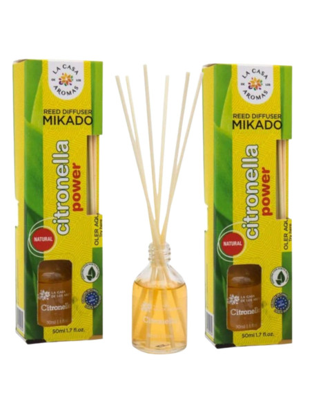 LA CASA DE LOS AROMAS CITRONELLA Patyczki zapachowe TRAWA CYTRYNOWA 50 ml, pakiet 2 szt.