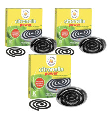 LA CASA DE LOS AROMAS CITRONELLA Spirala z podstawką metalową o zapachu TRAWY CYTRYNOWEJ 10 szt, pakiet 3 opakowań