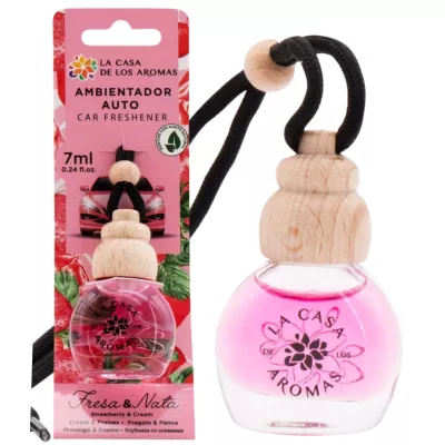 LA CASA DE LOS AROMAS Odświeżacz do samochodu TRUSKAWKI ZE ŚMIETANĄ, 7 ml  2