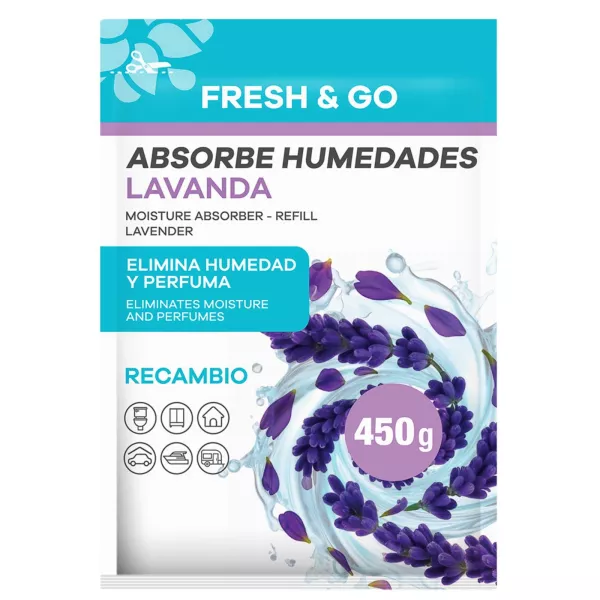 LA CASA DE LOS AROMAS FRESH & GO Pochłaniacz wilgoci LAWENDA, wkład 450 g
