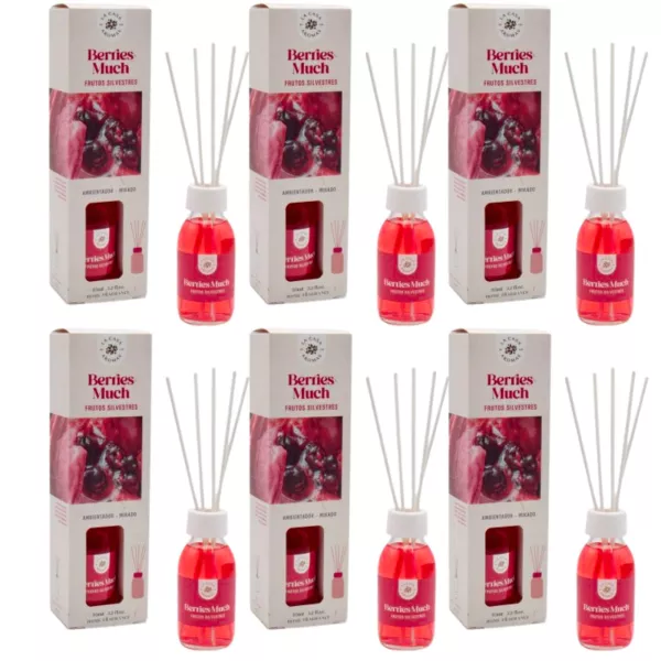 LA CASA DE LOS AROMAS BASIC Patyczki zapachowe BERRIES MUCH 95 ml, pakiet 6 opakowań