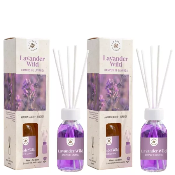 LA CASA DE LOS AROMAS BASIC Patyczki zapachowe LAWENDER WILD 95 ml, pakiet 2 opakowań