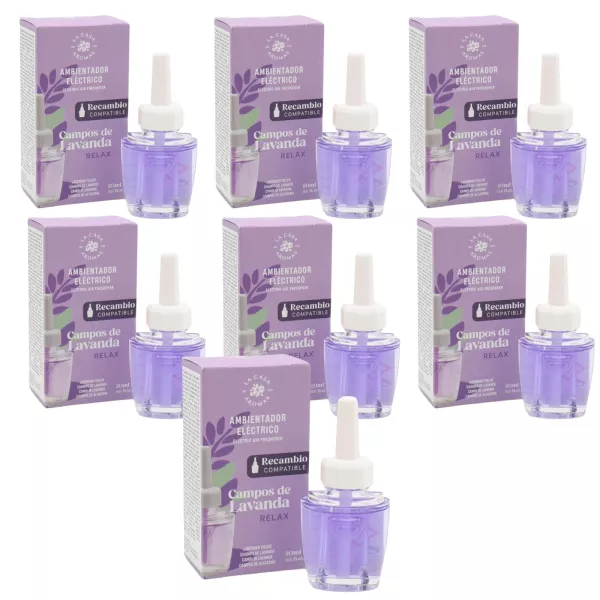 LA CASA DE LOS AROMAS Odświeżacz powietrza zapas LAWENDA 20 ml, pakiet 7 szt.