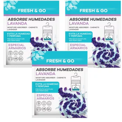 FRESH & GO Pochłaniacz wilgoci LAWENDA 100 g, pakiet 3 szt.
