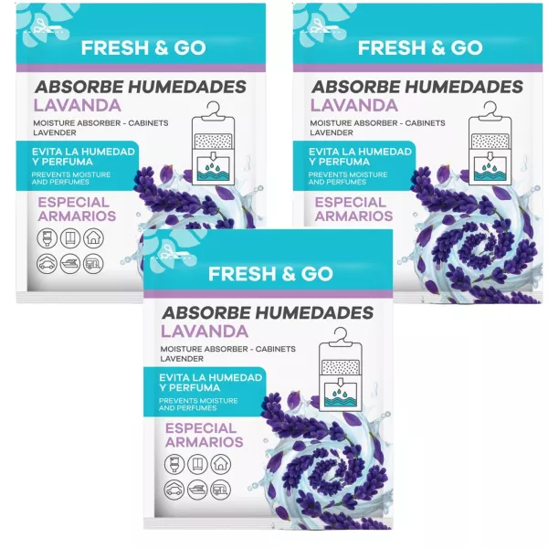 FRESH & GO Pochłaniacz wilgoci LAWENDA 100 g, pakiet 3 szt.