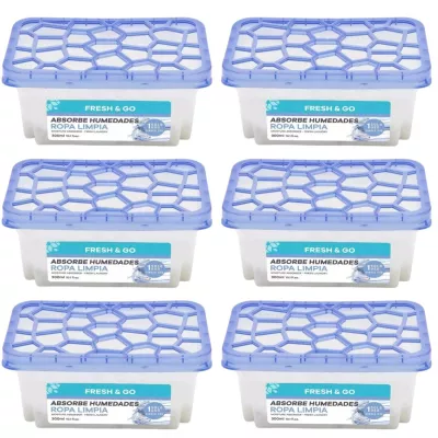 FRESH & GO Pochłaniacz wilgoci BAWEŁNA, pudełko 300 g, pakiet 6 szt