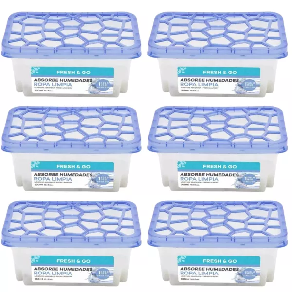 FRESH & GO Pochłaniacz wilgoci BAWEŁNA, pudełko 300 g, pakiet 6 szt