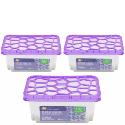 LA CASA DE LOS AROMAS Pochłaniacz wilgoci LAWENDA 300 ml, pakiet 3 szt.