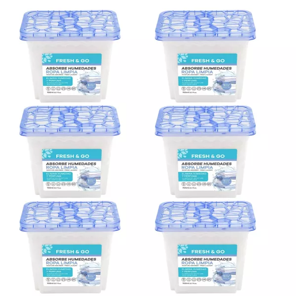 FRESH & GO Pochłaniacz wilgoci BAWEŁNA, pudełko 700 g, pakiet 6 szt.