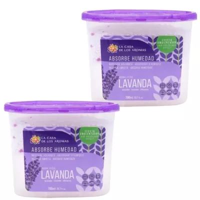 LA CASA DE LOS AROMAS  Pochłaniacz wilgoci LAWENDA 700 ml, pakiet 2 szt.
