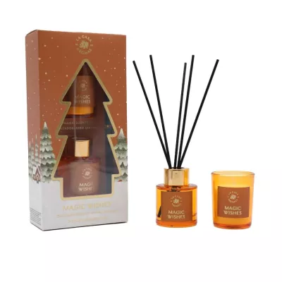 LA CASA DE LOS AROMAS X-MAS Zestaw świąteczny CYNAMON POMARAŃCZA patyczki zapachowe 50 ml + świeca 50 g 2
