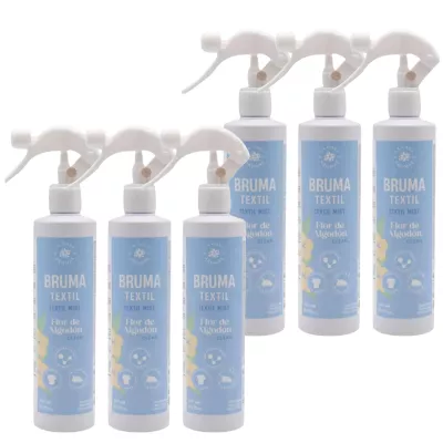LA CASA DE LOS AROMAS Odświeżacz do tkanin, pościeli, dywanów 300 ml, pakiet 6 sztuk KWIAT BAWEŁNY
