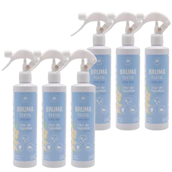 LA CASA DE LOS AROMAS Odświeżacz do tkanin, pościeli, dywanów 300 ml, pakiet 6 sztuk KWIAT BAWEŁNY