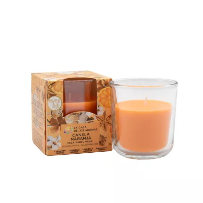 LA CASA DE LOS AROMAS INTENSO Świeca zapachowa CYNAMON-POMARAŃCZA, 140 g
