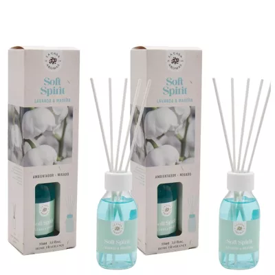 LA CASA DE LOS AROMAS BASIC Patyczki zapachowe DREWNO LAWENDOWE 95 ml, pakiet 2 opakowań