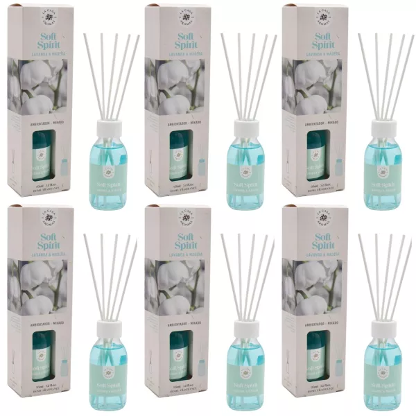 LA CASA DE LOS AROMAS BASIC Patyczki zapachowe DREWNO LAWENDOWE 95 ml, pakiet 6 opakowań