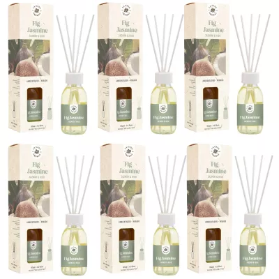 LA CASA DE LOS AROMAS BASIC Patyczki zapachowe FIGA I JAŚMIN 95 ml, pakiet 6 opakowań