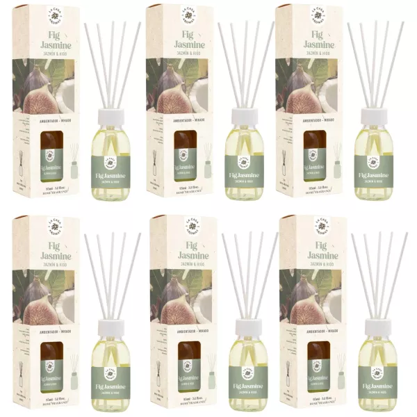 LA CASA DE LOS AROMAS BASIC Patyczki zapachowe FIGA I JAŚMIN 95 ml, pakiet 6 opakowań
