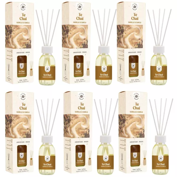 LA CASA DE LOS AROMAS BASIC Patyczki zapachowe WANILIA CYNAMON 95 ml, pakiet 6 opakowań