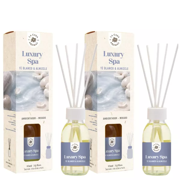 LA CASA DE LOS AROMAS BASIC Patyczki zapachowe BIAŁA HERBATA I PIŻMO 95 ml, pakiet 2 opakowań