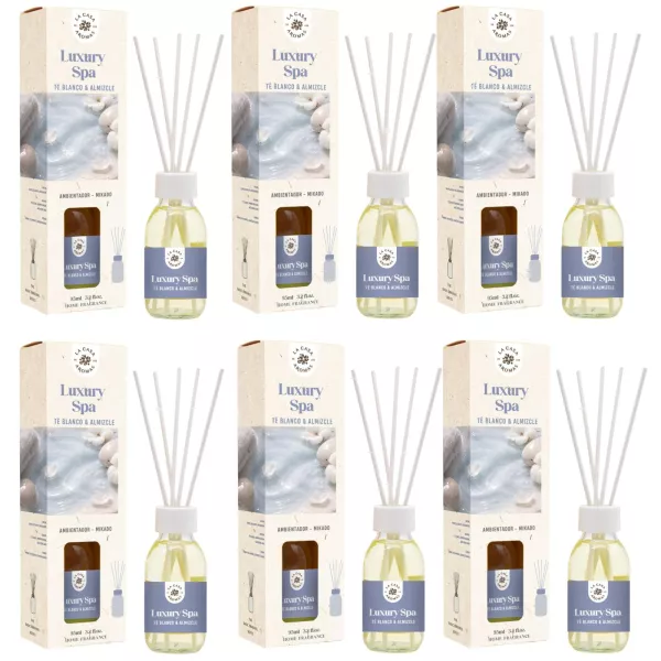 LA CASA DE LOS AROMAS BASIC Patyczki zapachowe BIAŁA HERBATA I PIŻMO 95 ml, pakiet 6 opakowań