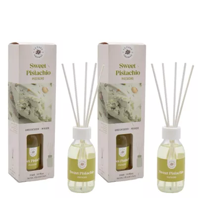 LA CASA DE LOS AROMAS BASIC Patyczki zapachowe SŁODKA PISTACJA 95 ml, pakiet 2 opakowań