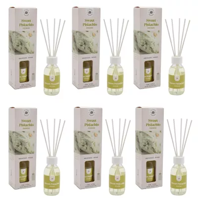 LA CASA DE LOS AROMAS BASIC Patyczki zapachowe SŁODKA PISTACJA 95 ml, pakiet 6 opakowań